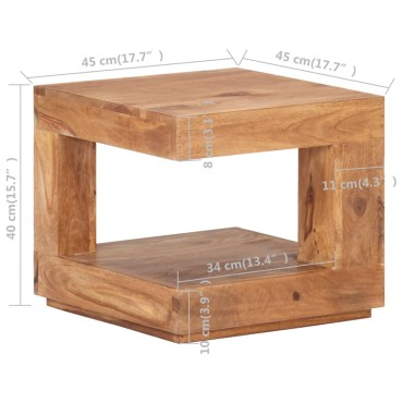 vidaXL Τραπεζάκι Σαλονιού 45x45x40cm από Μασίφ Ξύλο Ακακίας 1 τεμ.