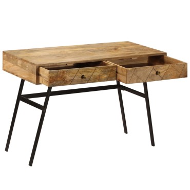 vidaXL Γραφείο με Συρτάρια 110x50x76cm από Μασίφ Ξύλο Μάνγκο 1 τεμ.