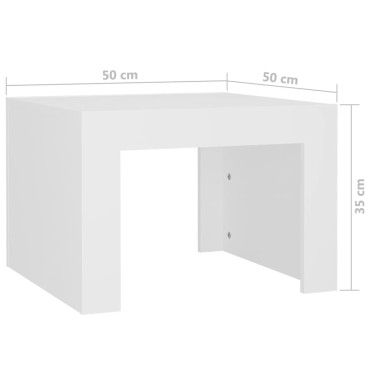 vidaXL Τραπεζάκι Σαλονιού Λευκό 50x50x35cm από Επεξεργασμένο Ξύλο 1 τεμ.