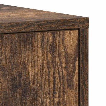 vidaXL Ντουλάπι Μπάνιου Καπνιστή Δρυς 30x30x183,5cm Επεξεργ. Ξύλο