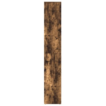 vidaXL Ντουλάπι Μπάνιου Καπνιστή Δρυς 30x30x183,5cm Επεξεργ. Ξύλο