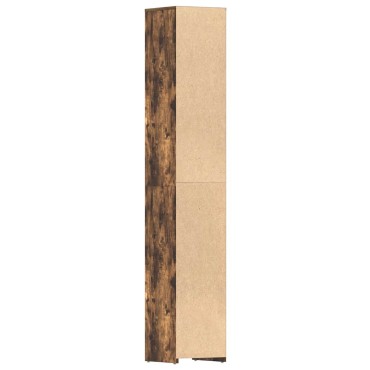 vidaXL Ντουλάπι Μπάνιου Καπνιστή Δρυς 30x30x183,5cm Επεξεργ. Ξύλο