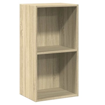 vidaXL Βιβλιοθήκη με 2 Ράφια Sonoma Δρυς 40x30x76,5cm Επεξ. Ξύλο 1 τεμ.