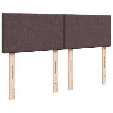 vidaXL Κρεβάτι Boxspring με Στρώμα Σκούρο Καφέ 160x200 εκ Υφασμάτινο