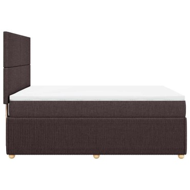 vidaXL Κρεβάτι Boxspring με Στρώμα Σκούρο Καφέ 160x200 εκ Υφασμάτινο