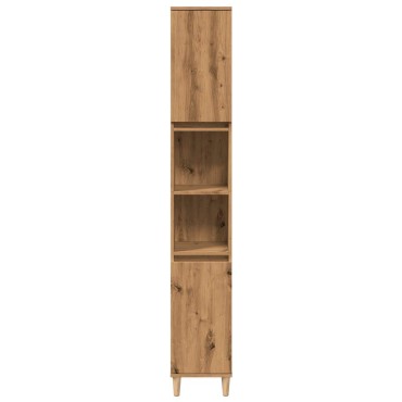 vidaXL Ντουλάπι μπάνιου Δρυς τεχνίτης 30x30x190cm Κατασκευασμένο ξύλο 1 τεμ.