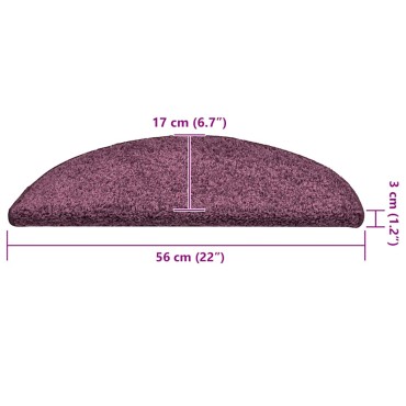 vidaXL Πατάκια για σκάλες 30 τεμάχια Σκούρο Μοβ 56x17x3 εκ.