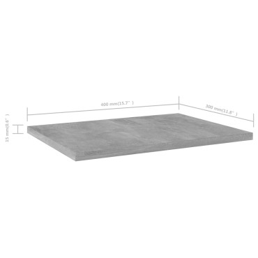 vidaXL Ράφια Βιβλιοθήκης 4 τεμ. Γκρι Σκυροδ. 40x30x1,5cm Επεξ.Ξύλο