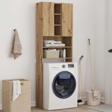 vidaXL Ντουλάπι Πλυντηρίου τεχνίτης Δρυς 64 x 25,5 x 190 εκ.