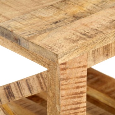vidaXL Βοηθητικό Τραπέζι με Ρόδες 40x40x42cm Ακατέργαστο Ξύλο Μάνγκο 1 τεμ.