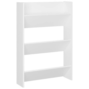 vidaXL Παπουτσοθήκη Τοίχου Λευκή 60x18x90cm από Μοριοσανίδα