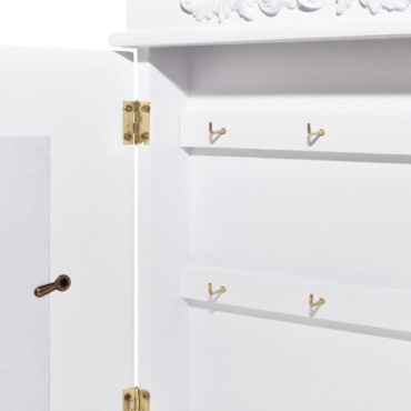 vidaXL Κλειδοθήκη Τοίχου με Κορνίζα Λευκή 22,5x6,5x34,5cm 1 τεμ.
