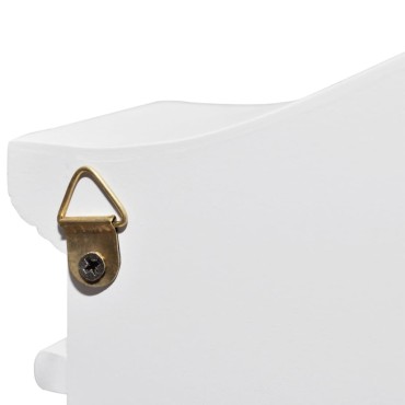 vidaXL Κλειδοθήκη Τοίχου με Κορνίζα Λευκή 22,5x6,5x34,5cm 1 τεμ.