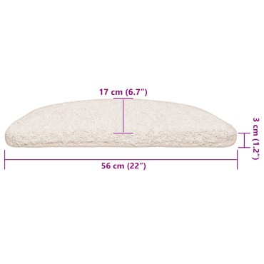 vidaXL Πατάκια για σκάλες 30 τεμάχια Λευκό 56x17x3 cm