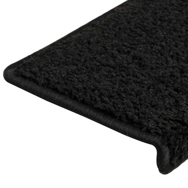 vidaXL Πατάκια για σκάλες 30 τεμάχια 65x21x4 cm Μαύρο