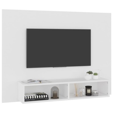 vidaXL Έπιπλο Τηλεόρασης Τοίχου Λευκό 120x23,5x90cm Μοριοσανίδα