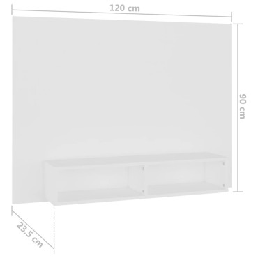 vidaXL Έπιπλο Τηλεόρασης Τοίχου Λευκό 120x23,5x90cm Μοριοσανίδα