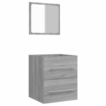 vidaXL Ντουλάπι Μπάνιου με Καθρέφτη Γκρι Sonoma 41x38,5x48cm