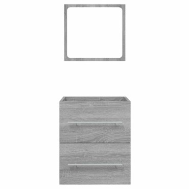 vidaXL Ντουλάπι Μπάνιου με Καθρέφτη Γκρι Sonoma 41x38,5x48cm