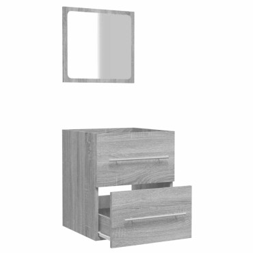 vidaXL Ντουλάπι Μπάνιου με Καθρέφτη Γκρι Sonoma 41x38,5x48cm