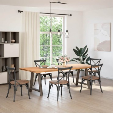 vidaXL Πόδια Τραπεζαρίας Σχήματος Α 2 τεμ. 80x(72-73)cm Ατσάλι