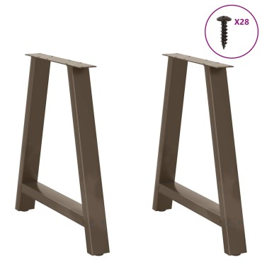 vidaXL Πόδια Τραπεζαρίας Σχήματος Α 2 τεμ. 80x(72-73)cm Ατσάλι