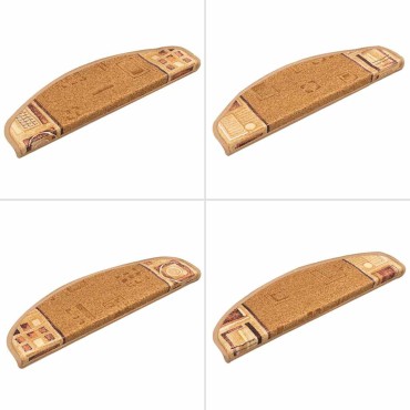 vidaXL Πατάκια Σκάλας Αυτοκόλλητα 5 τεμ. Μπεζ 65x21x4 εκ.