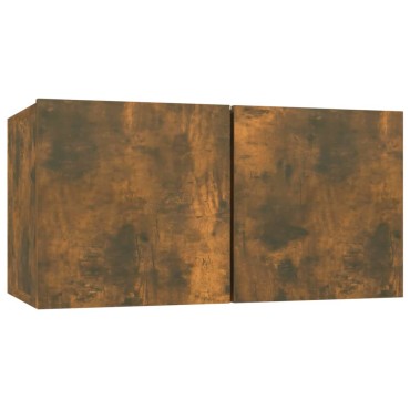 vidaXL Έπιπλα Τηλεόρασης 8 τεμ. Καπνιστή Δρυς 60x30x30cm Επεξεργ.Ξύλο