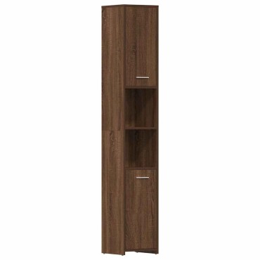 vidaXL Ντουλάπι Μπάνιου Καφέ Δρυς 30x30x183,5cm Επεξεργασμένο Ξύλο