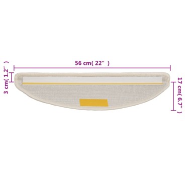 vidaXL Πατάκια Σκάλας 10 τεμ. Λευκά 56 x 17 x 3 εκ.