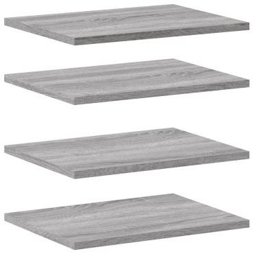 vidaXL Ράφια Τοίχου 4 τεμ. Γκρι Sonoma 40x30x1,5cm Επεξεργ. Ξύλο