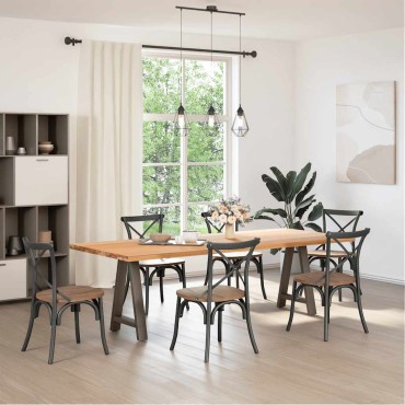 vidaXL Πόδια Τραπεζαρίας Σχήματος Α 2 τεμ. 60x(72-73)cm Ατσάλι