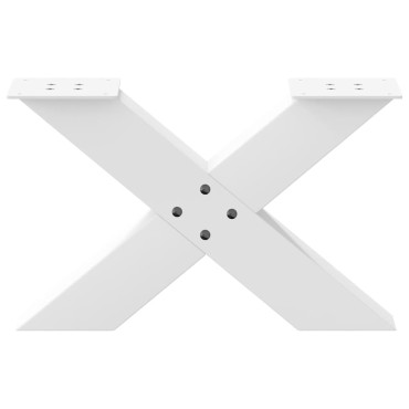 vidaXL Πόδια Τραπεζιού Σαλονιού σε Σχήμα Χ, 2 τεμ. Λευκά 50x(30-31)cm Ατσάλι