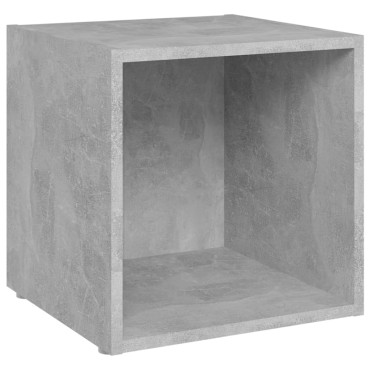 vidaXL Έπιπλα Τηλεόρασης 2 τεμ. Γκρι Σκυροδ. 37x35x37cm Επεξ. Ξύλο
