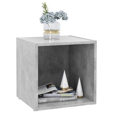 vidaXL Έπιπλα Τηλεόρασης 2 τεμ. Γκρι Σκυροδ. 37x35x37cm Επεξ. Ξύλο