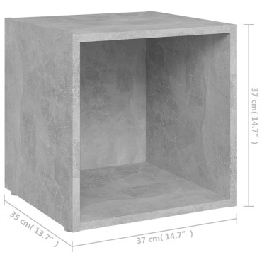 vidaXL Έπιπλα Τηλεόρασης 2 τεμ. Γκρι Σκυροδ. 37x35x37cm Επεξ. Ξύλο