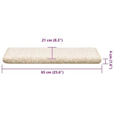 vidaXL Πατάκια Σκάλας 30 τεμ. Λευκά 65 x 21 x 4 εκ.