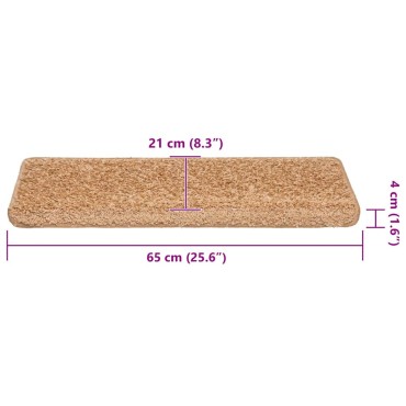 vidaXL Πατάκια Σκάλας 30 τεμ. Μπεζ 65 x 21 x 4 εκ.