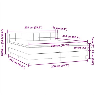 vidaXL Box Spring κρεβάτι με στρώματα ροζ 200x210 cm Βελούδινο
