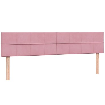 vidaXL Box Spring κρεβάτι με στρώματα ροζ 200x210 cm Βελούδινο