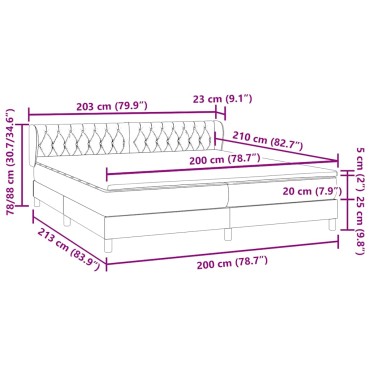 vidaXL Box Spring κρεβάτι με στρώματα ροζ 200x210 cm Βελούδινο