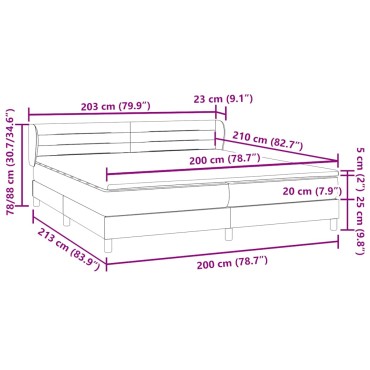 vidaXL Box Spring κρεβάτι με στρώματα ροζ 200x210 cm Βελούδινο