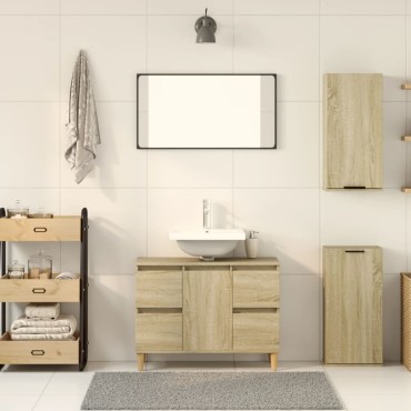 vidaXL Ντουλάπι Μπάνιου Επιτοίχιο Sonoma Δρυς 32x20x67cm 1 τεμ.