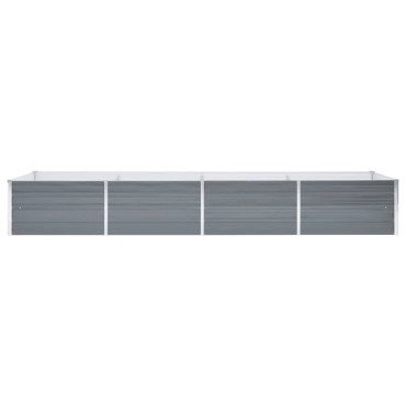 vidaXL Ζαρντινιέρα Υπερυψωμένη Γκρι 320x80x45 εκ. Γαλβανισμ. Χάλυβας