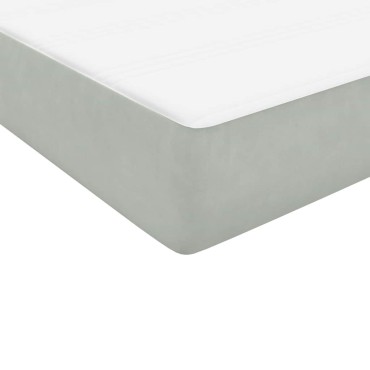 vidaXL Κρεβάτι Boxspring με Στρώμα Ανοιχτό Γκρι 80x210 εκ. Βελούδινο
