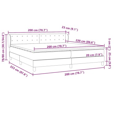 vidaXL Κρεβάτι Boxspring με Στρώμα Σκούρο Μπλε 140x210 εκ. Βελούδινο