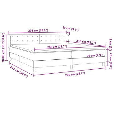 vidaXL Box Spring κρεβάτι με στρώματα ροζ 200x210 cm Βελούδινο