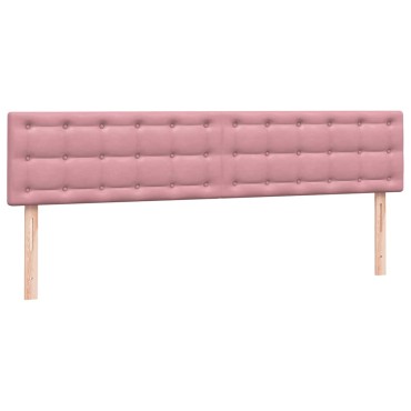vidaXL Box Spring κρεβάτι με στρώματα ροζ 200x210 cm Βελούδινο