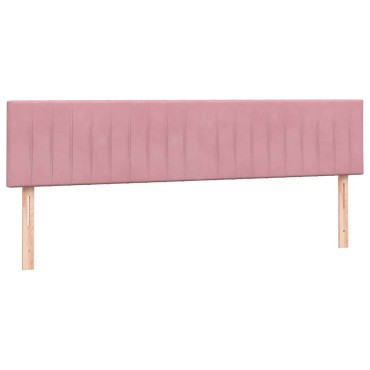vidaXL Κρεβάτι με στρώματα ροζ 180x220 cm Βελούδινο