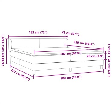 vidaXL Κρεβάτι με στρώματα ροζ 180x220 cm Βελούδινο